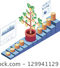 Isometric Long Term Investment with Money Tree 129941129