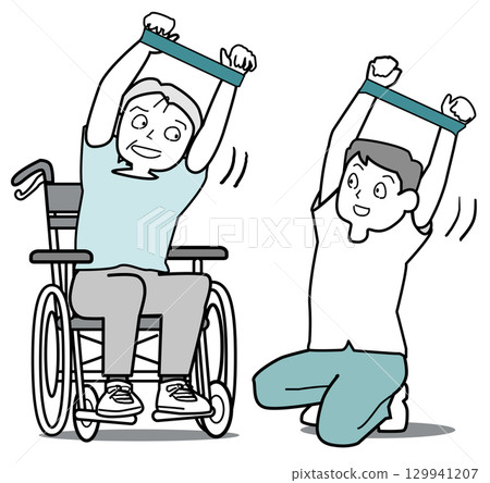 Physiotherapist - Body stretching 129941207