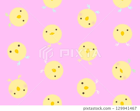 黃色小雞無縫圖案 H-2 129941467