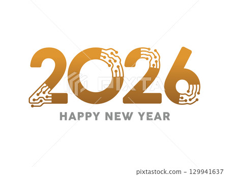 2026 Happy New Year Digital Circuit Board Design 2026 Happy New Year Digital Circuit Board Design 129941637
