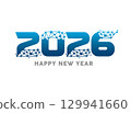 2026 Happy New Year Digital Technology Design 129941660