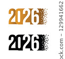 Happy New Year 2026 Dissolving Digital Pixel Transition 129941662