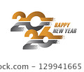 Happy New Year 2023 dynamic gold and silver numbers with pixel effect 129941665