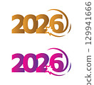 2026 New Year Modern Logo Design with Star and Gradient Colors 129941666