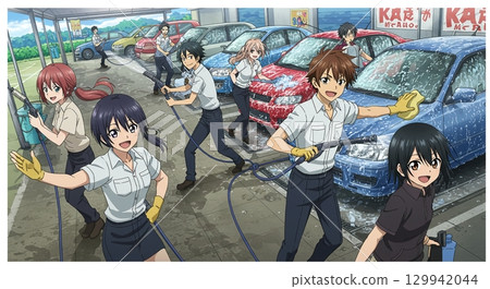 A reliable professional is waiting for you! Car dealership image illustration 129942044