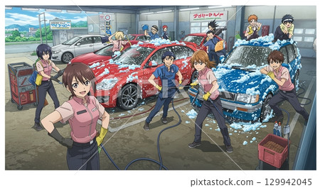 The best smile! An illustration of a reliable car dealer 129942045