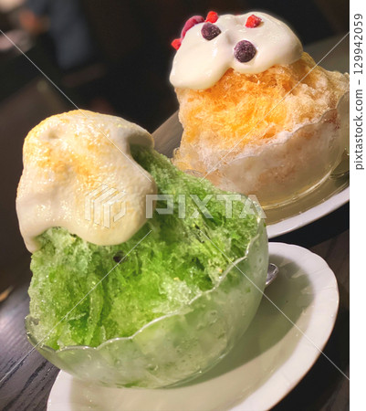 Cute shaved ice perfect for summer and perfect for social media 129942059