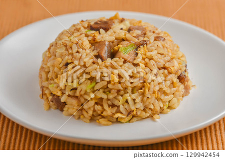 Grilled pork fried rice Grilled pork fried rice 129942454