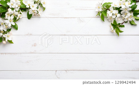 白木板背景素材花婚禮 白木板背景素材花婚禮 129942494