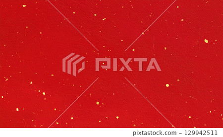 Red Japanese paper with gold leaf background material 129942511