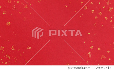 金箔和紙，紅色，背景材料，花卉圖案 129942512