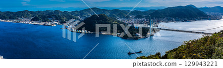 從火之山公園瞭望台眺望的全景[山口縣下關市] 129943221
