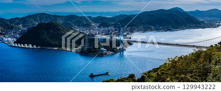 Panoramic view from Hinoyama Park Observatory [Shimonoseki City, Yamaguchi Prefecture] 129943222
