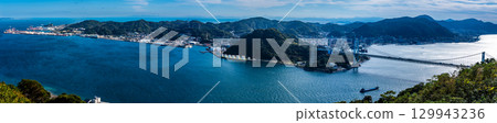 從火之山公園瞭望台眺望的全景[山口縣下關市] 129943236
