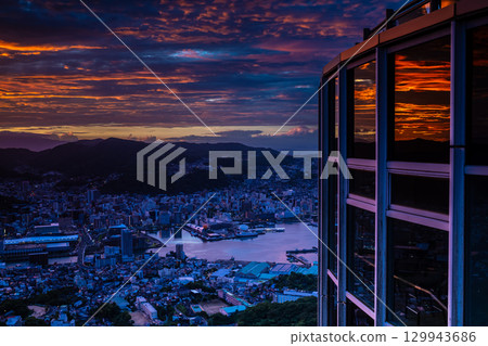 The blazing morning glow from Mount Inasa Observatory [Nagasaki City] 129943686
