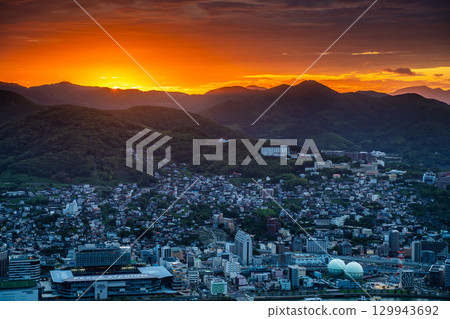 The blazing morning glow from Mount Inasa Observatory [Nagasaki City] 129943692