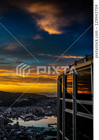 The blazing morning glow from Mount Inasa Observatory [Nagasaki City] 129943704