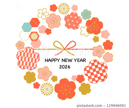 2026年馬年日式新年賀卡材料 129946091