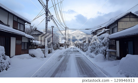 winter in the village winter in the village 129946913