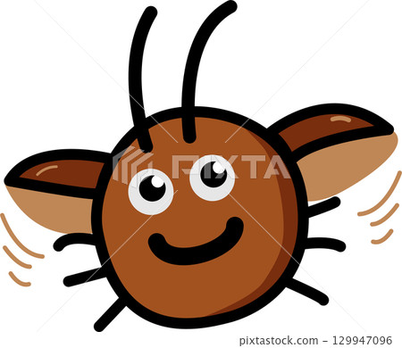 Cartoon Illustration of a Happy cockroach Character 129947096