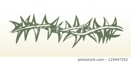 Vector drawing. Big thorn branch Vector drawing. Big thorn branch 129947202