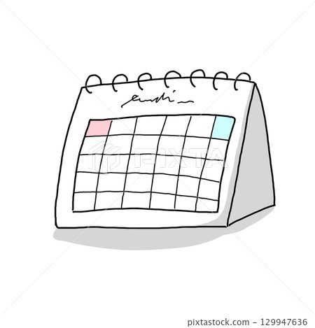 Hand-drawn desk calendar illustration 129947636