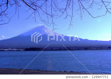 遠處的春天「富士山」河口湖 129947751