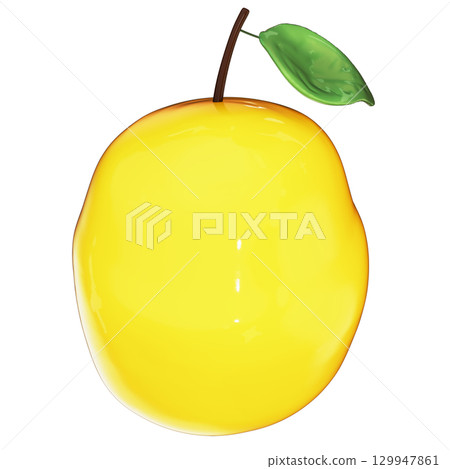 Realistic 3D Quandong Fruit Illustration Isolated on Transparent Background 129947861