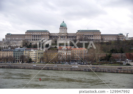 Budapest, Hungary, March 3, 2019: Buda Castle View from Across the Danube River Budapest, Hungary, March 3, 2019: Buda Castle View from Across the Danube River 129947992