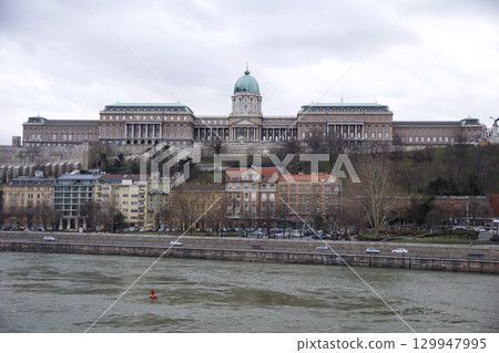 Budapest, Hungary, March 3, 2019: Buda Castle View from Across the Danube River Budapest, Hungary, March 3, 2019: Buda Castle View from Across the Danube River 129947995