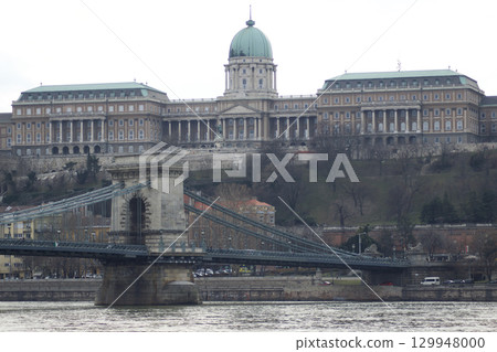 Budapest, Hungary, March 3, 2019: Buda Castle View from Across the Danube River 129948000