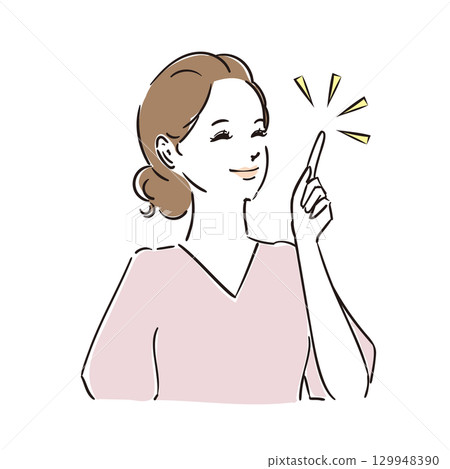 一位美麗的女人擺出一副幸福的表情 一位美麗的女人擺出一副幸福的表情 129948390