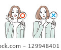 一位美女用卡片判斷答案是否正確 129948401