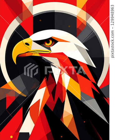 A captivating animal illustration with a mesmerizing geometric design. 129948963