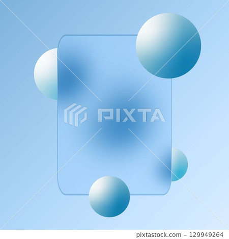 Gentle blue composition with translucent rectangle and spheres. Eps 10 Gentle blue composition with translucent rectangle and spheres. Eps 10 129949264