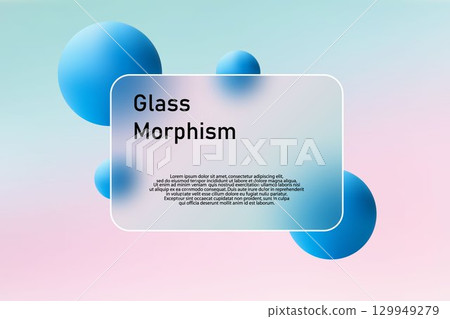 Conceptual glass morphism style background with text. Eps 10 Conceptual glass morphism style background with text. Eps 10 129949279