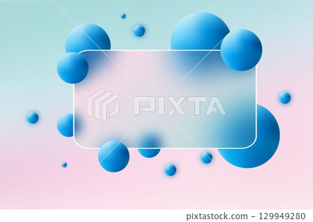 Abstract Composition with Frosted Glass Effect and Blue 3D Balls. Eps 10 Abstract Composition with Frosted Glass Effect and Blue 3D Balls. Eps 10 129949280
