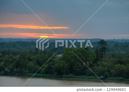 the city of Bordeaux at the garonne river in france the city of Bordeaux at the garonne river in france 129949681