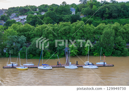 the city of Bordeaux at the garonne river in france the city of Bordeaux at the garonne river in france 129949730