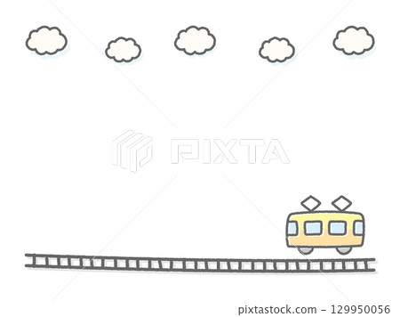 Cute train illustration 129950056