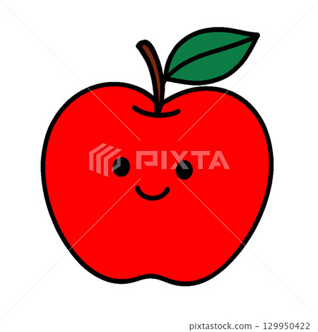 Illustration of a bright red apple 129950422