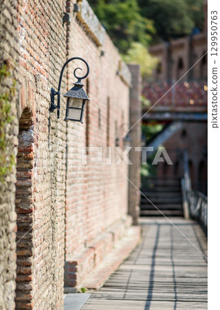 Thermal sulfur bathhouses in Abanotubani district in Old town of Tbilisi, Georgia 129950763