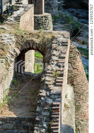 Thermal sulfur bathhouses in Abanotubani district in Old town of Tbilisi, Georgia 129950767