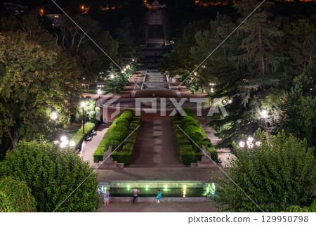 Night view of Vake Park, largest public park with World War II Glory Memorial in Tbilisi, capital of Georgia Night view of Vake Park, largest public park with World War II Glory Memorial in Tbilisi, capital of Georgia 129950798