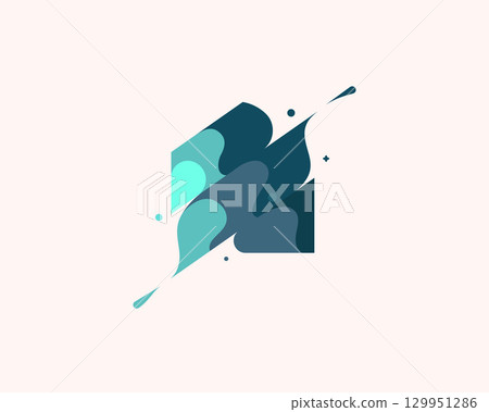 Abstract house logo design template. Colorful sign, logotype. Universal vector icon 129951286