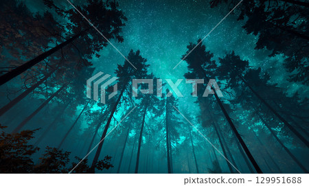 Sparkling night forest 129951688