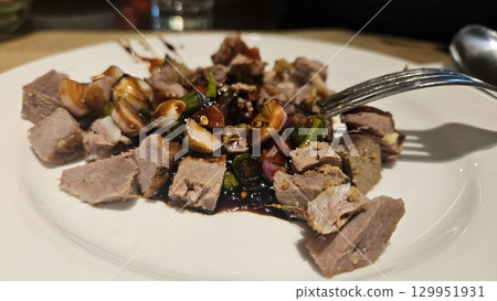 this is roast goat menu on a plate this is roast goat menu on a plate 129951931