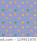 Simple Halloween pumpkin lantern seamless background - navy 129951970