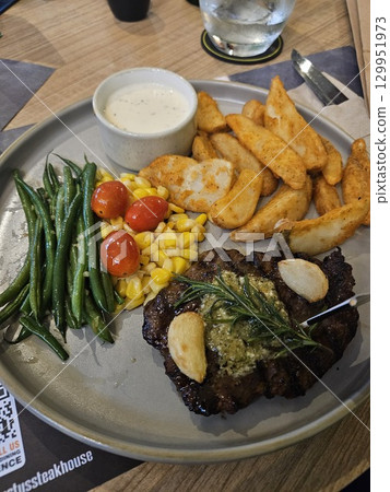 This is slice of beef with grill conditon  This is slice of beef with grill conditon  129951973