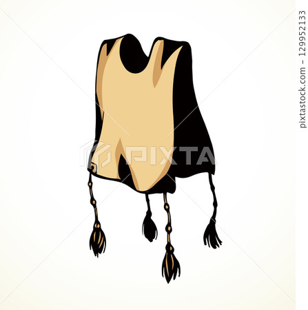 Vector drawing. Jewish clothing tzitzit Vector drawing. Jewish clothing tzitzit 129952133